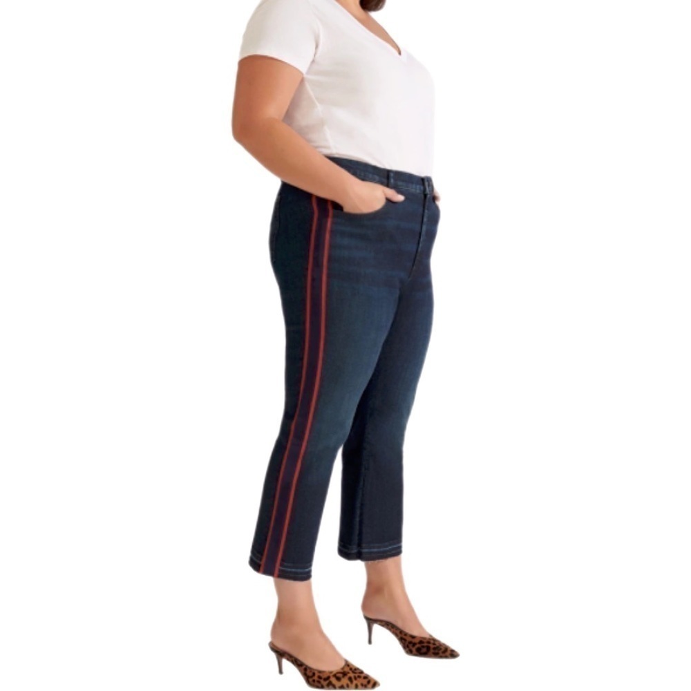 Veronica Beard Carolyn Baby Boot High Rise Jeans Blue Size 15 Tuxedo Stripe